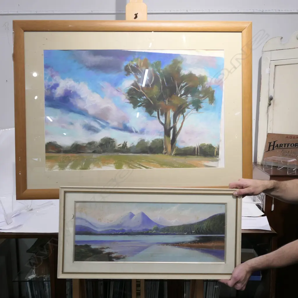2 PASTEL LANDSCAPE ARTWORKS LARGEST FRAME 960 X 715 Image 1++