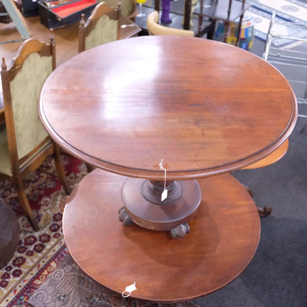 A Regency mahogany occasional tilt top table Image 1++