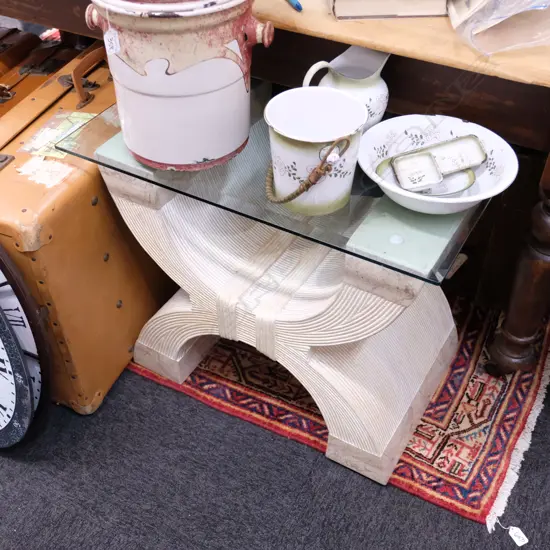 GLASS TOP SIDE TABLE