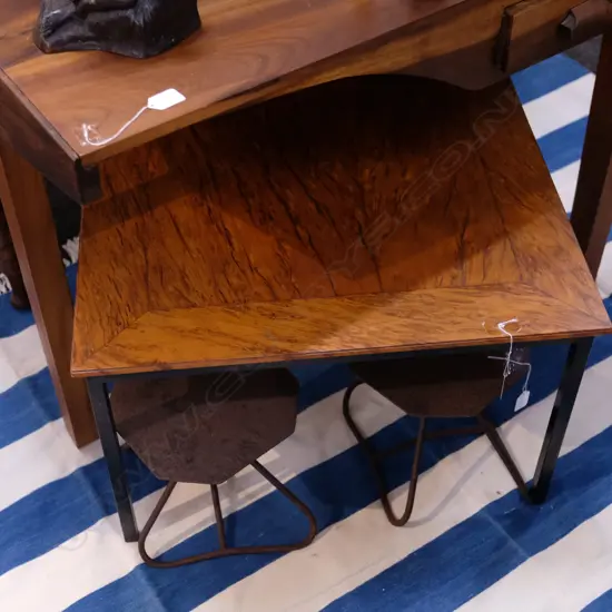 NATIVE TIMBER TABLE W/ METAL BASE W. 635MM