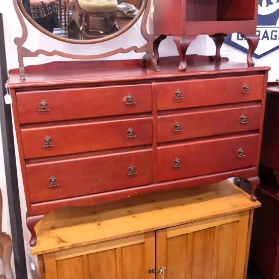 MAHOGANY CHEST OF DRAWERS L 1180 MM