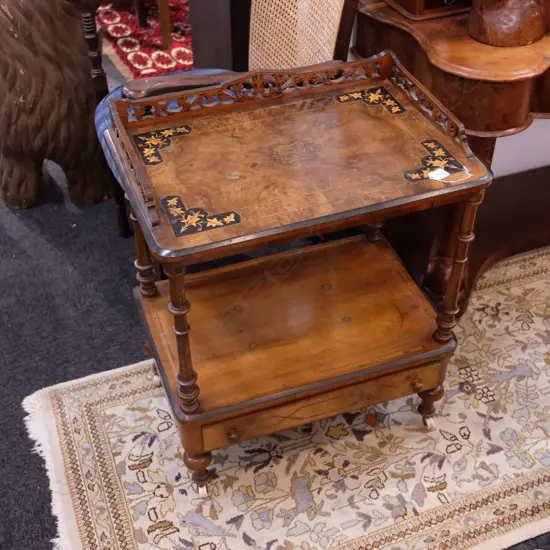 VICT. WALNUT CANTERBURY A/F H. 700MM