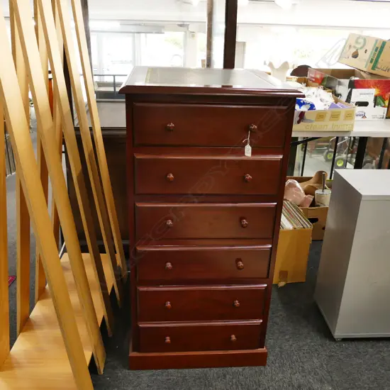 SHERATON REVIVAL LEATHER TOP 3 DRAWER FILING CABINET H. 1070MM