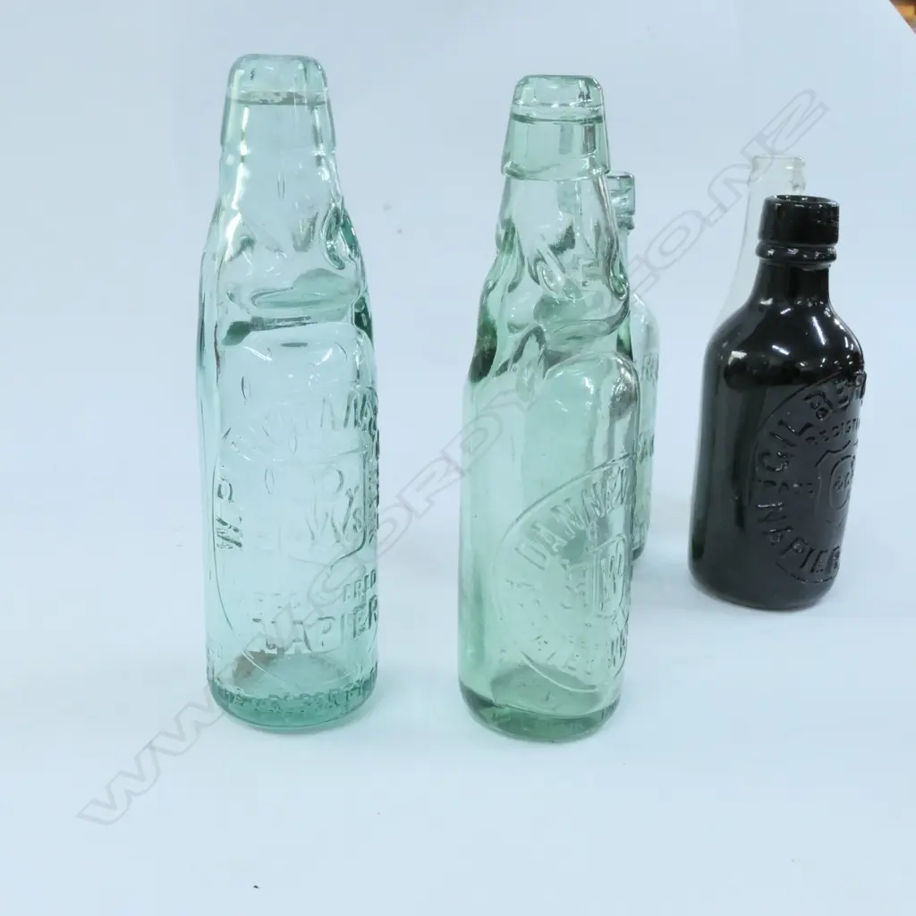 5 OLD GLASS BOTTLES:  Image 1++