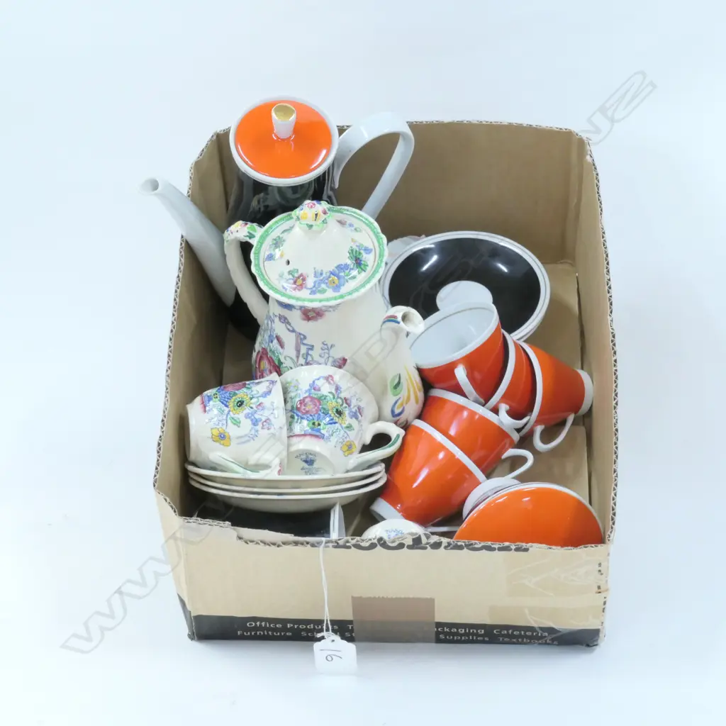 BOX LOT RETRO COFFEE SET AND MASONS COFFEE SET Image 1++