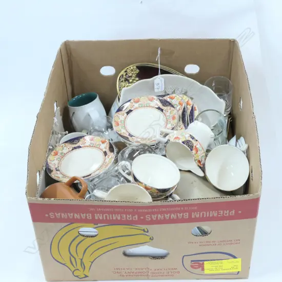 LOT ASST ITEMS INCL GLASS, CHINA ETC