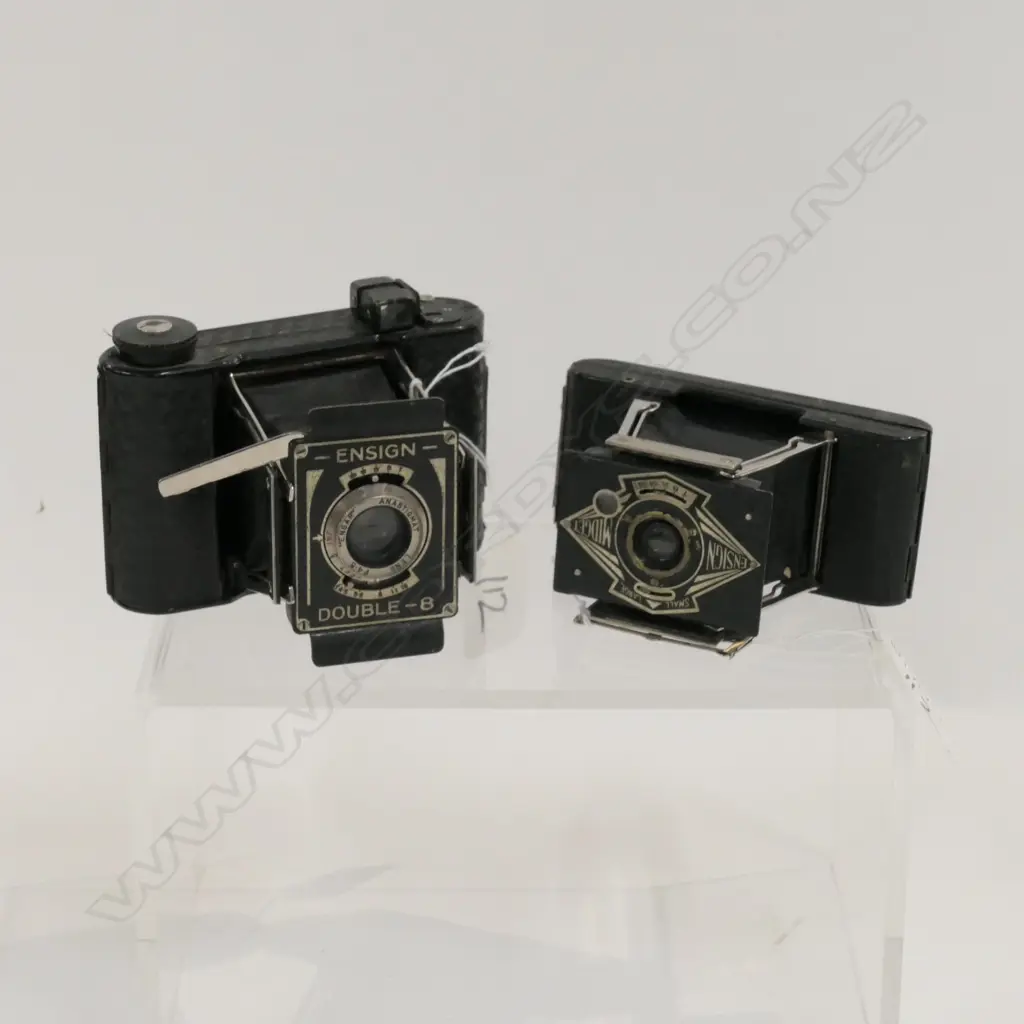 TWO ENSIGN FOLDING CAMERAS - DOUBLE 8 & MIDGET Image 1++