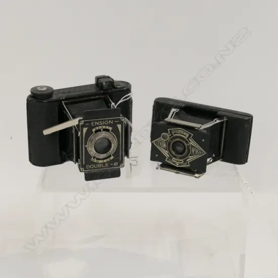 TWO ENSIGN FOLDING CAMERAS - DOUBLE 8 & MIDGET