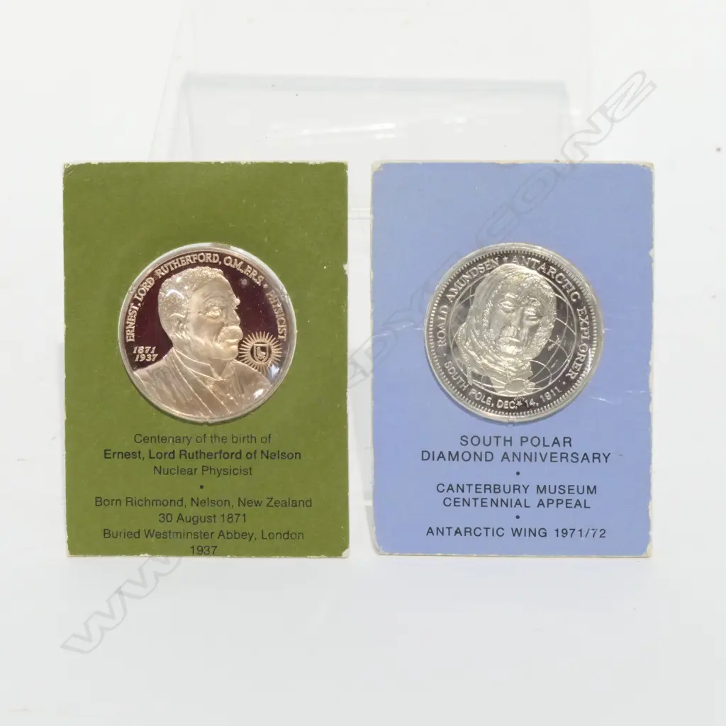 2 COINS, SOLAR DIA. ANNIV SCOTT; LORD RUTHERFORD Image 1++