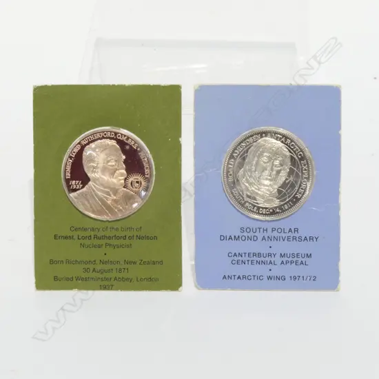 2 COINS, SOLAR DIA. ANNIV SCOTT; LORD RUTHERFORD