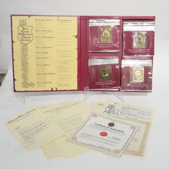 (16295) ALBUM STAMP SET 'KINGS & QUEENS OF GB' GOLD OVERLAY