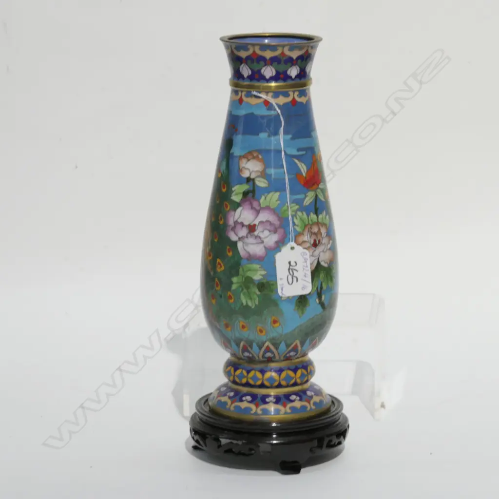 CLOISONNE VASE ON STAND Image 1++