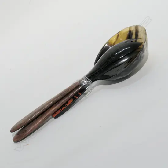 3 ROSE WOOD & HORN SERVERS