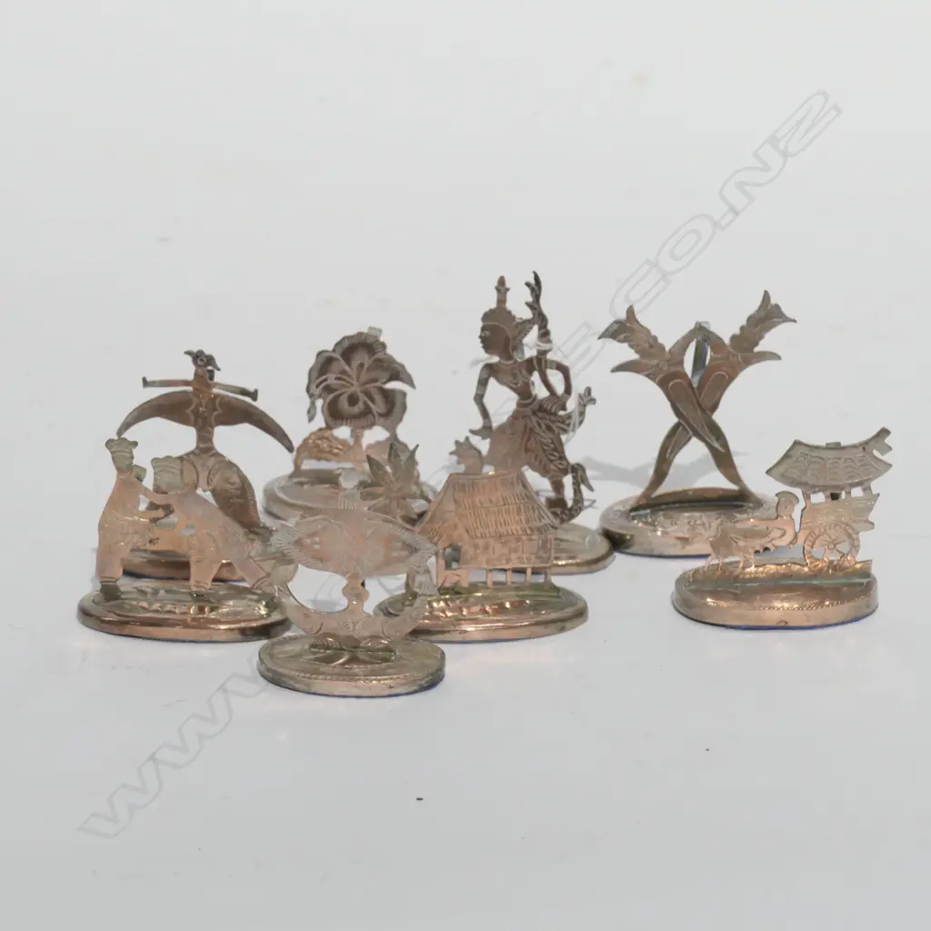 8 VINTAGE THAI PLACE NAME STANDS Image 1++