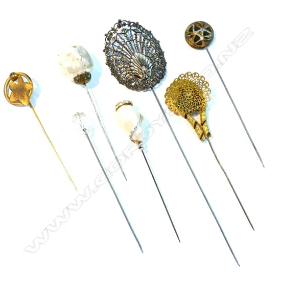 7 ASST VINTAGE HAT PINS 