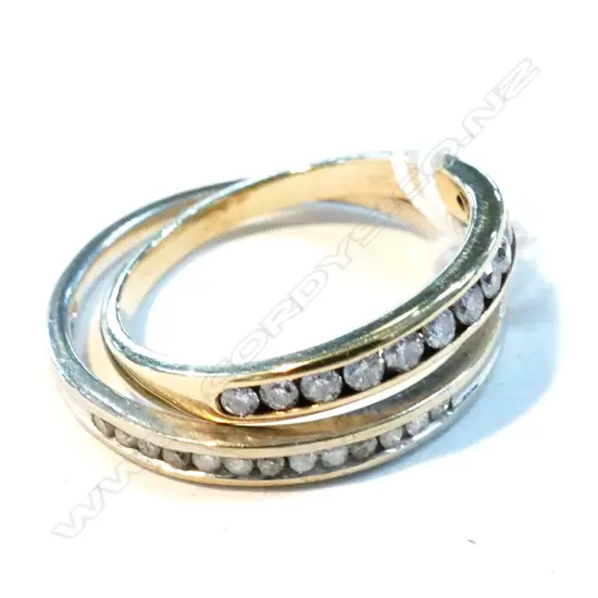 2 9CT GOLD & DIAMOND ETERNITY BANDS 2.76gm