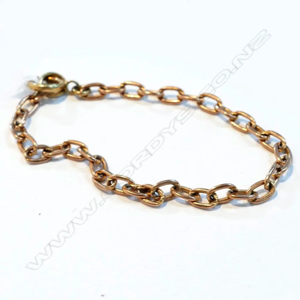 9ct GOLD CHAIN BABY'S BRACELET 2.7gm Image 1++