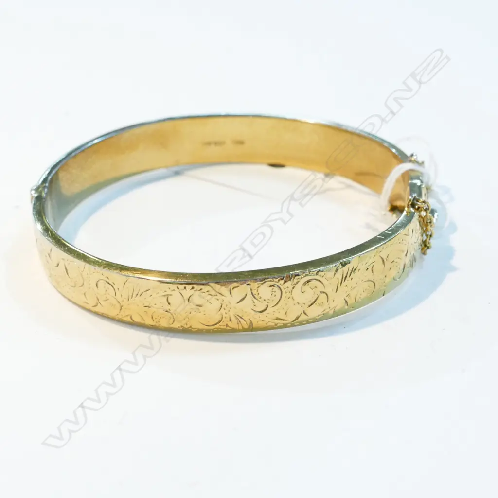 SILVER GILT HINGED BANGLE REPLACEMENT VALUATION $529 (C11) Image 1++