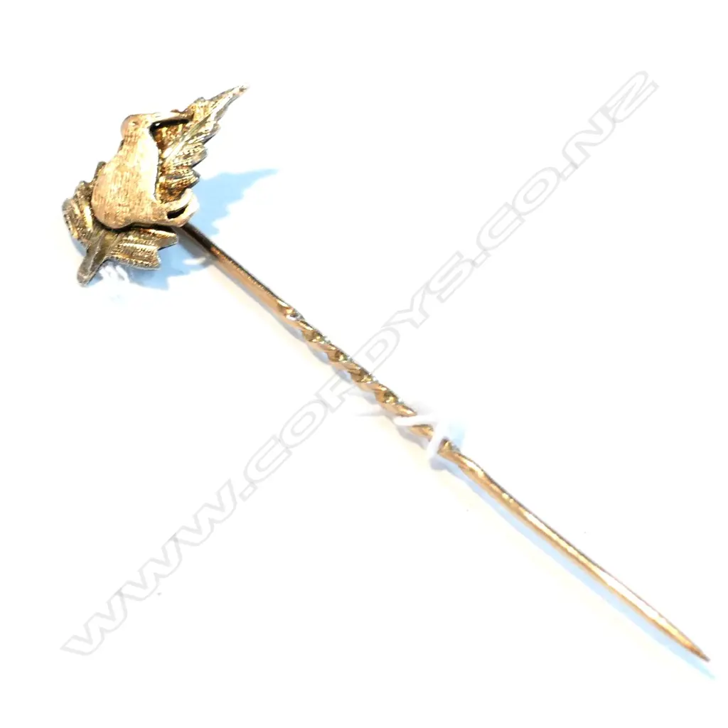 9CT GOLD KIWI STICK PIN Image 1++