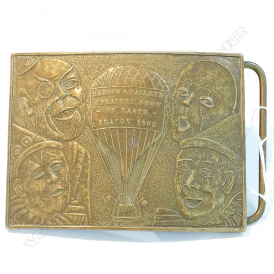 BRASS BELT BUCKLE MARKED TIFFANY W. 105MM