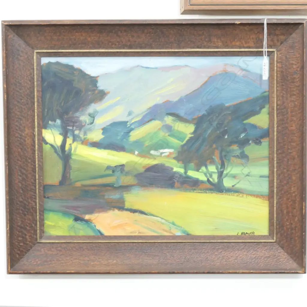 JOHN HORNER, OIL ON BOARD, LANDSCAPE 290 X 360mm Image 1++