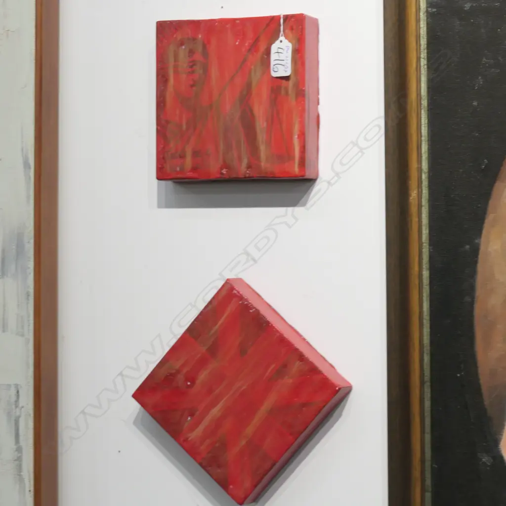 LEILANI KAKE OIL + MIXED MEDIA ON CANVAS X 2 150 X 150 MM  Image 1++