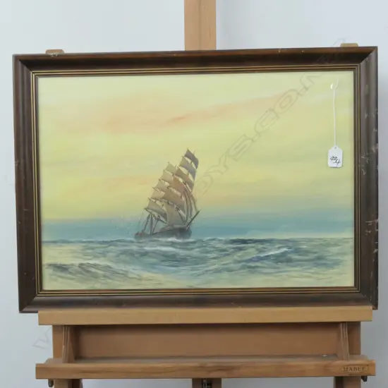 HERBERT COLE CARLTON (1890-1962) W/C SAILING SHIP. 370 X 540mm