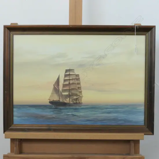 HERBERT COLE CARLTON (1890-1962) W/C SAILING SHIP. 370 X 540mm