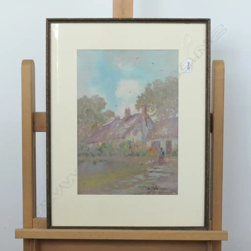 BLYTHE FLETCHER GOUACHE PAINTING COURTYARD Image 1++