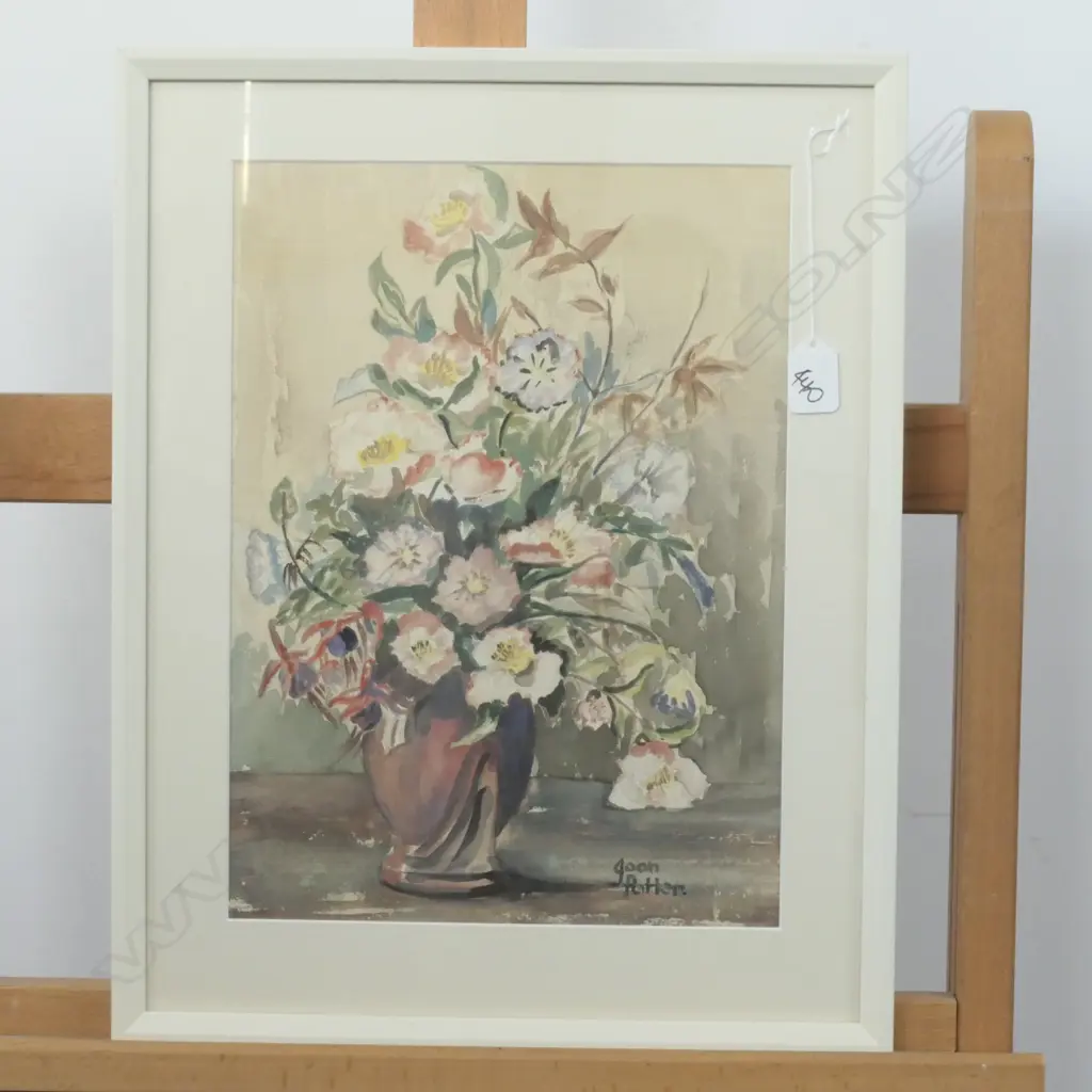 JOAN POTTER - FLORAL STILL LIFE W/C - AMERICAN ARTIST Image 1++