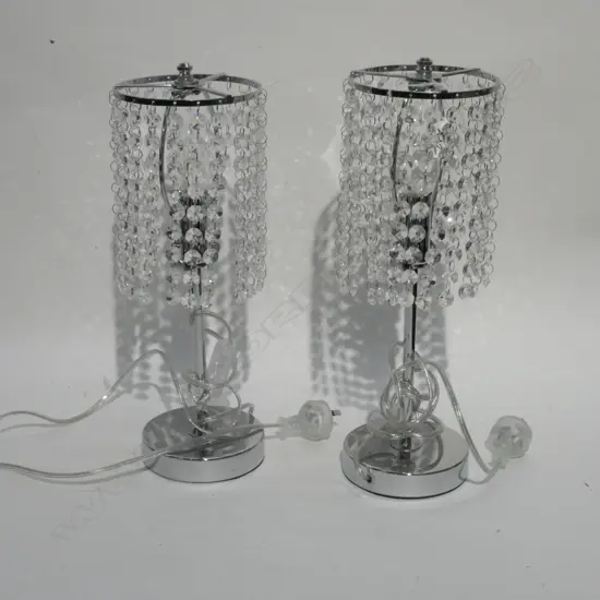 PR CRYSTAL DECORATED BEDSIDE LAMPS H. 370MM 