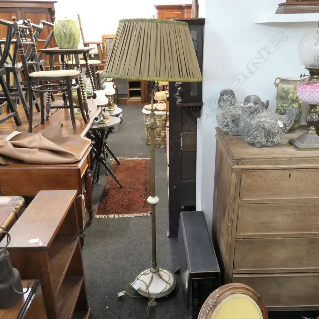 BRASS AND MARBLE STANDARD LAMP H  1620 MM Image 1++