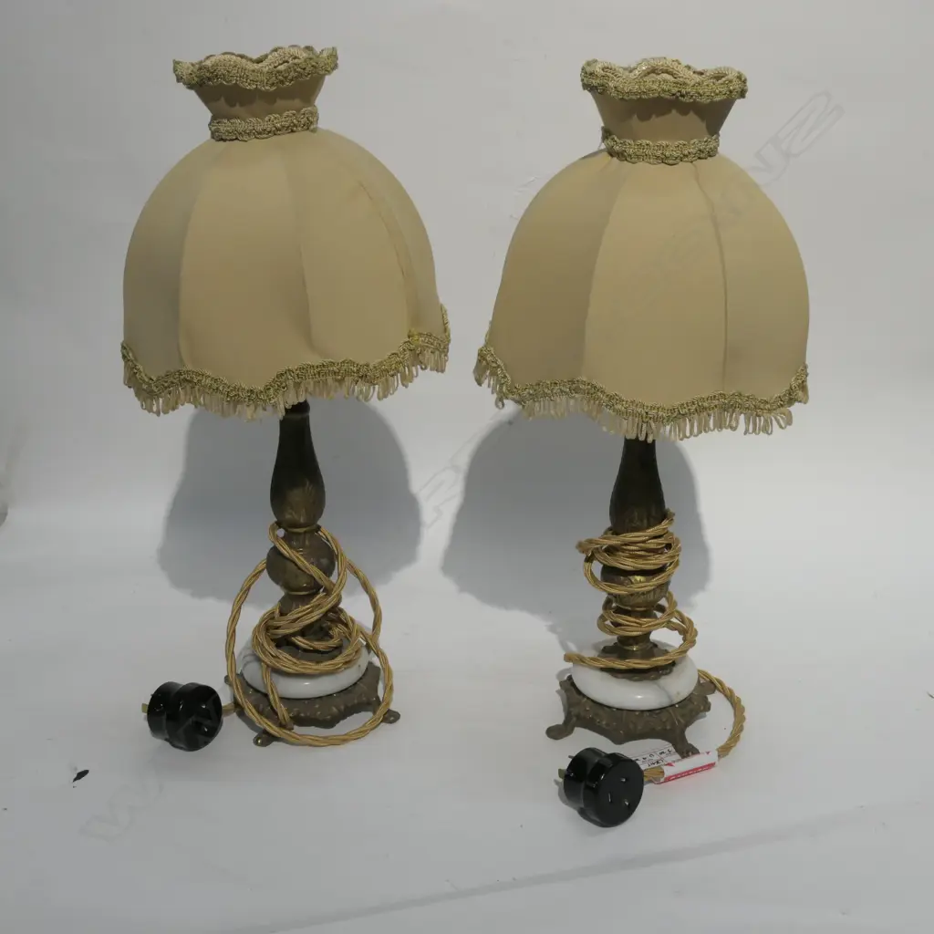 PR OF BRASS TABLE LAMPS Image 1++
