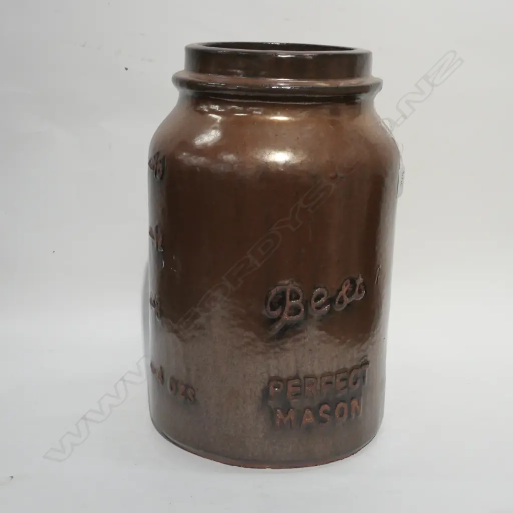 POTTERY LGE MASON'S JAR GARDEN POT H.420mm Image 1++