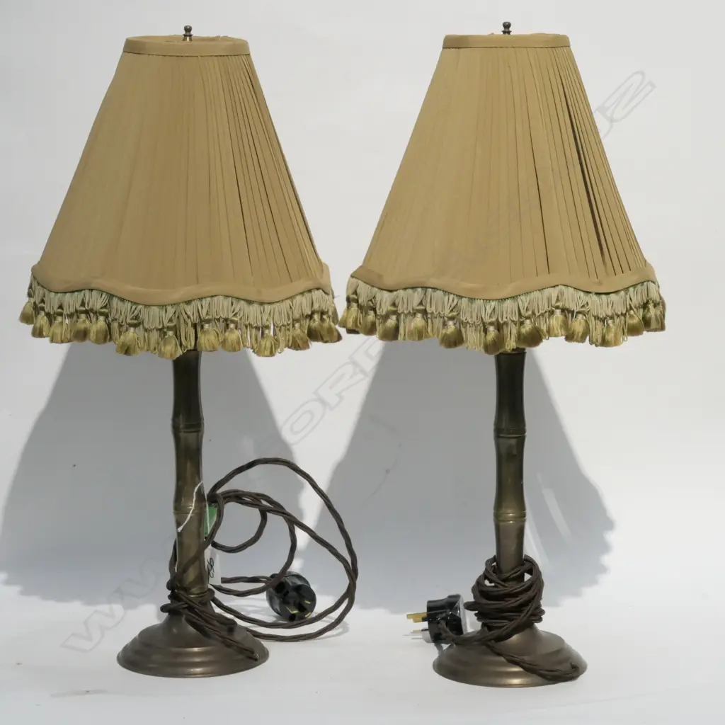 PR OF BRASS TABLE LAMPS H 570 MM Image 1++