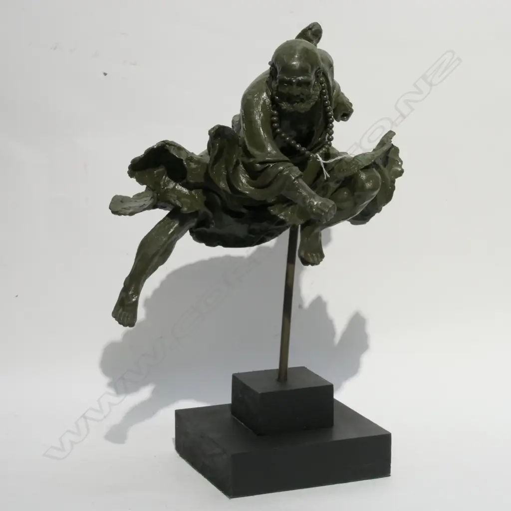 CHINESE BRONZE SCULPTURE SIGNED AND DATED Image 1++