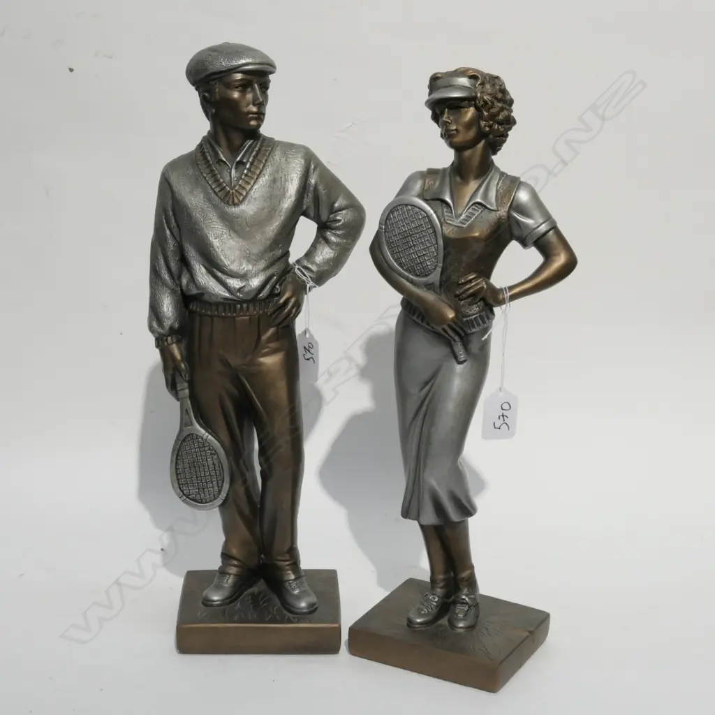 PAIR OF MODERN TENNIS SCULPTURES Image 1++