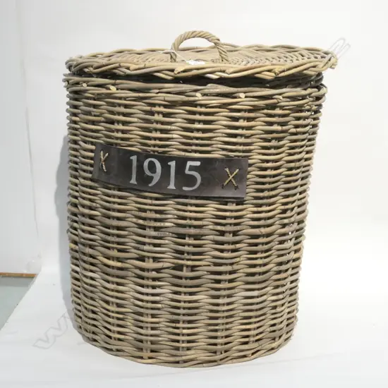 2 STACKING WICKER BASKETS - LARGEST 560MM