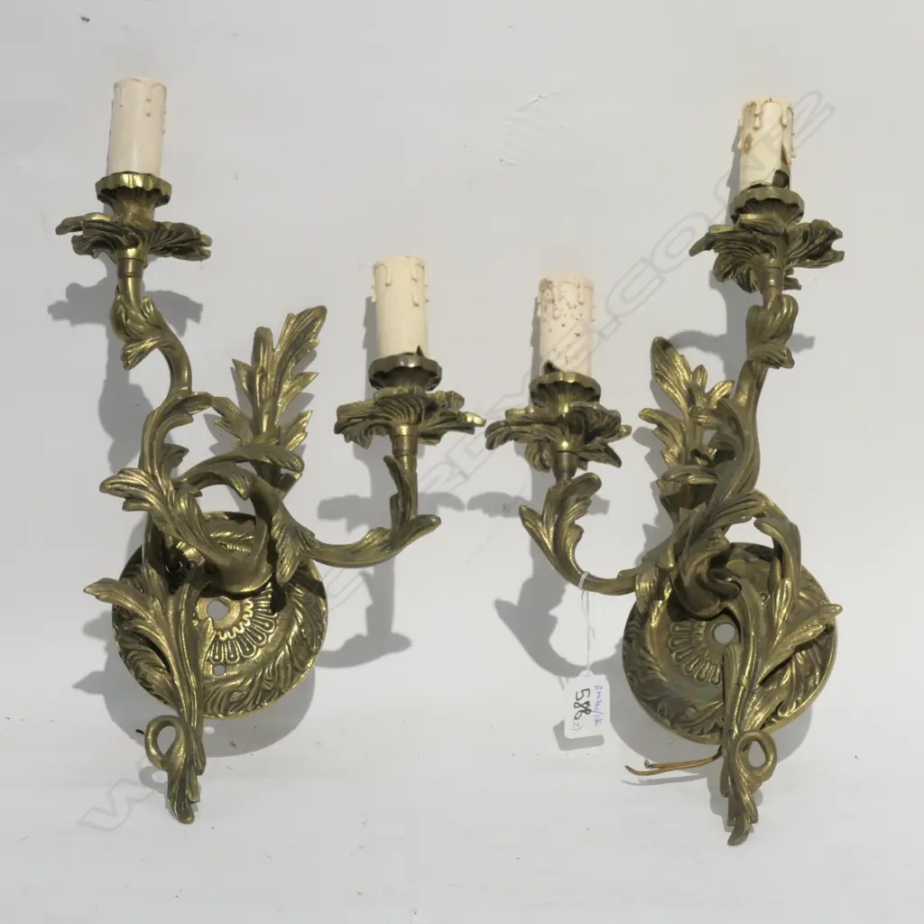 PR OF BRASS WALL SCONCES H 360 MM Image 1++