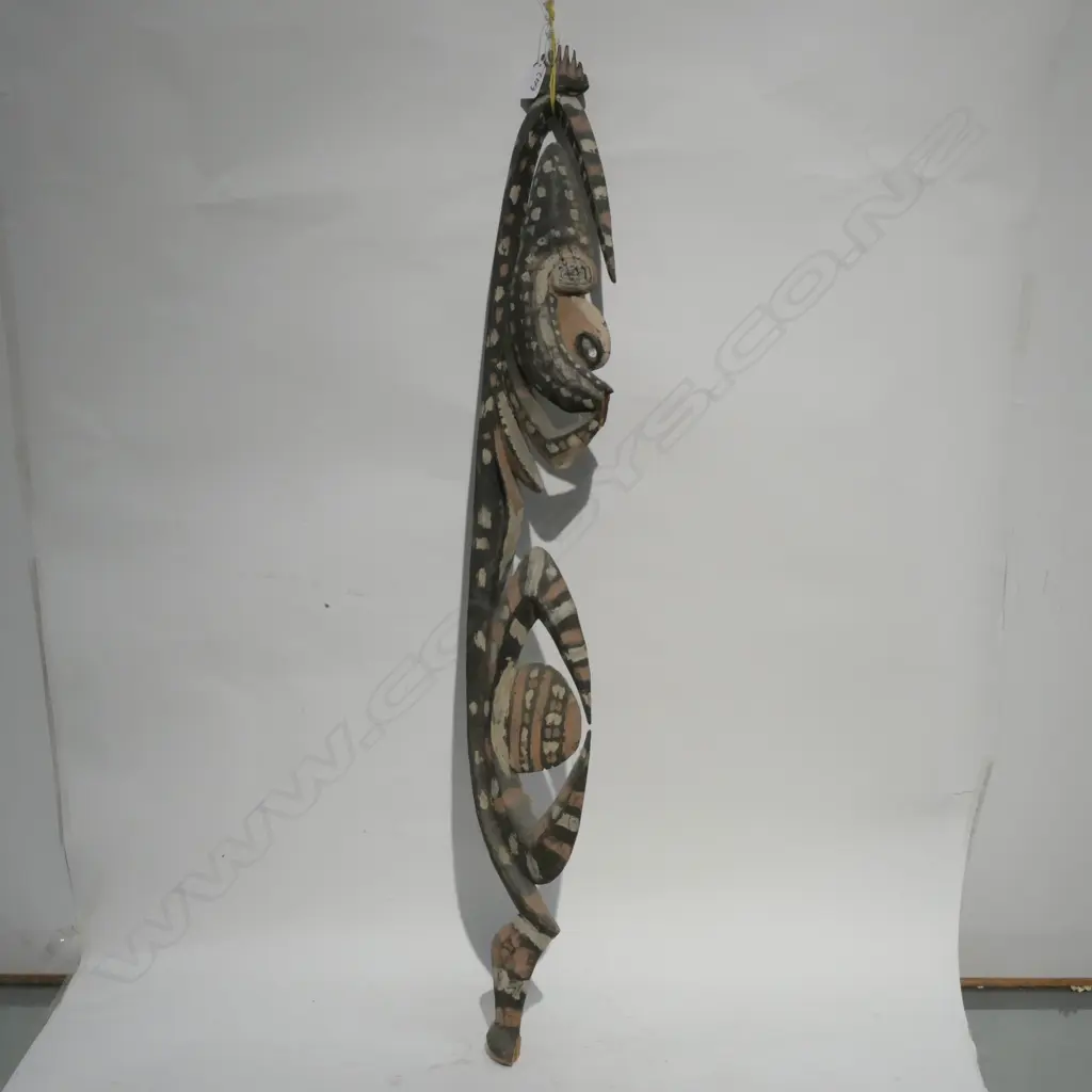 PNG CARVED AND PAINTED WOODEN MEAT / FOOD HOOK H. 900MM Image 1++
