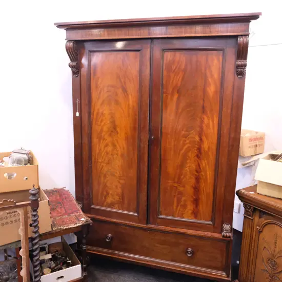 VICT. FRAMED MAHOGANY WARDROBE W. 1300