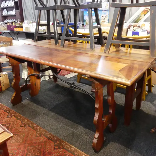 CONSOLE TABLE WITH WROUGHT IRON BASE L. 1800MM