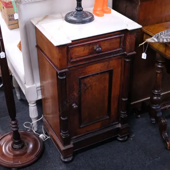 MARBLE TOP BEDSIDE CABINET 