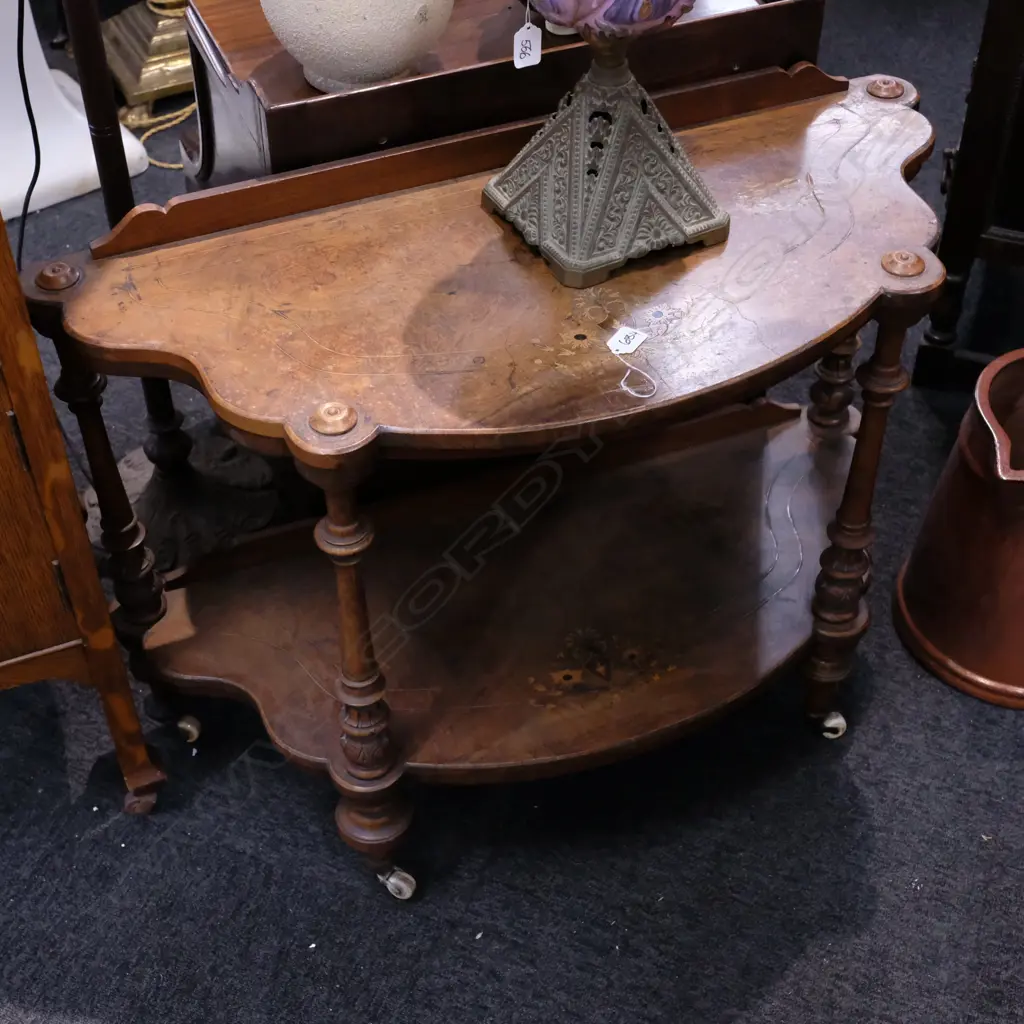 VICT. WALNUT INLAID WHAT NOT H. 620 Image 1++