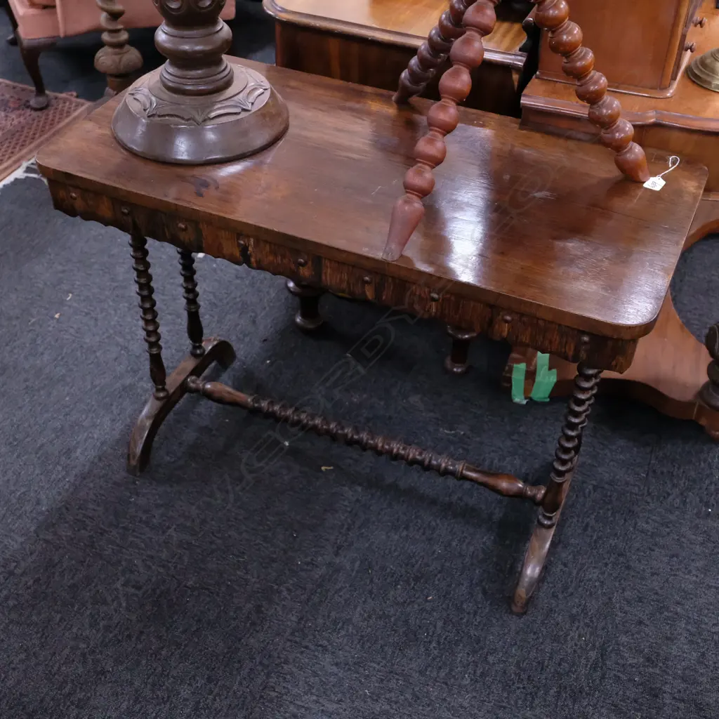 19TH C. ROSEWOOD SIDE TABLE W. 920 Image 1++