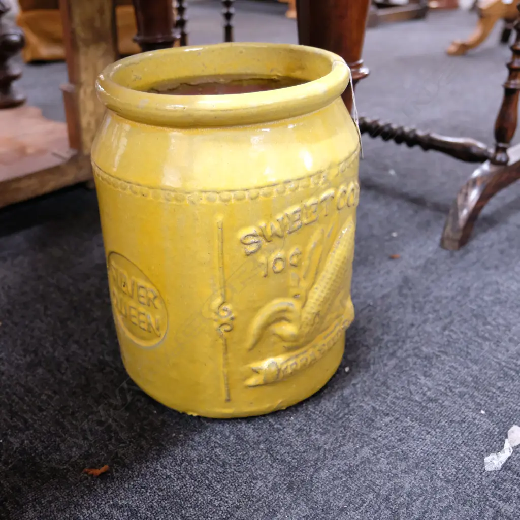 'SWEET CORN' POTTERY GARDEN POT MUSTARD YELLOW H.330MM Image 1++