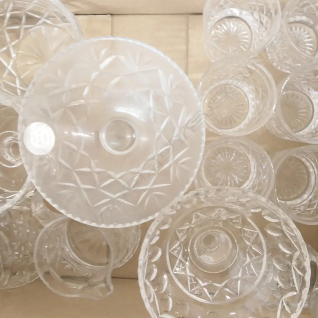 BOX CRYSTAL GLASSES COMPOTES JUGS ETC Image 1++