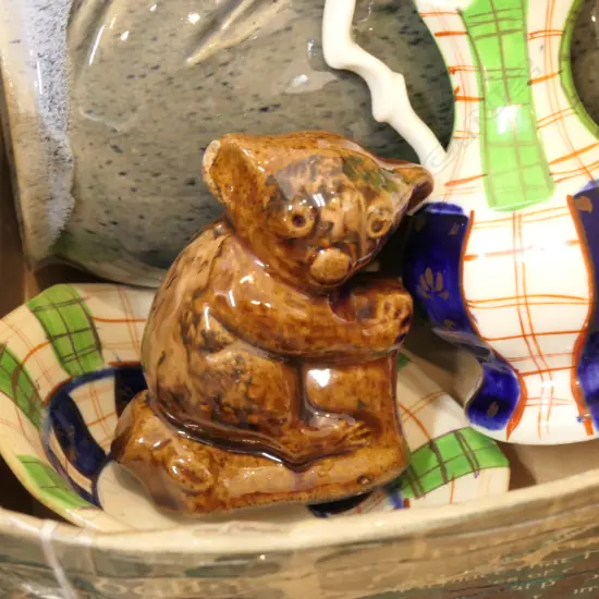 AUST VASE, KOALA ORNAMENT & MINIATURE WASH JUG & BASIN 