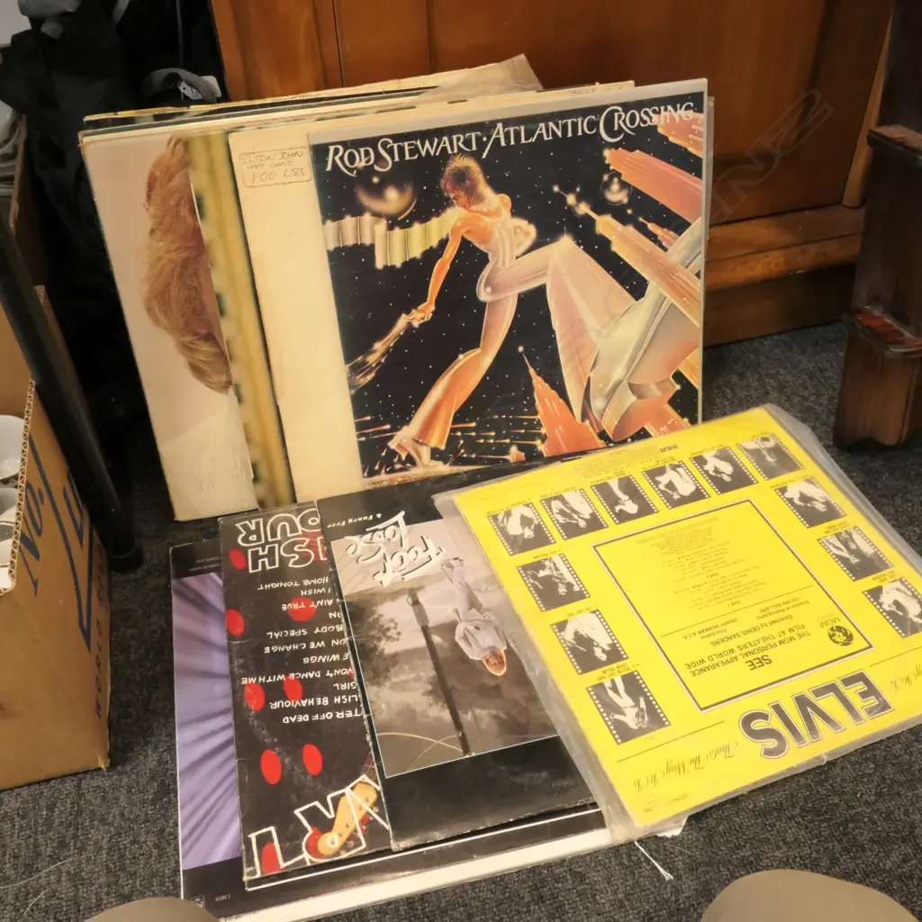 19 VINTAGE LP RECORDS; ELVIS ROD STEWART ETC Image 1++