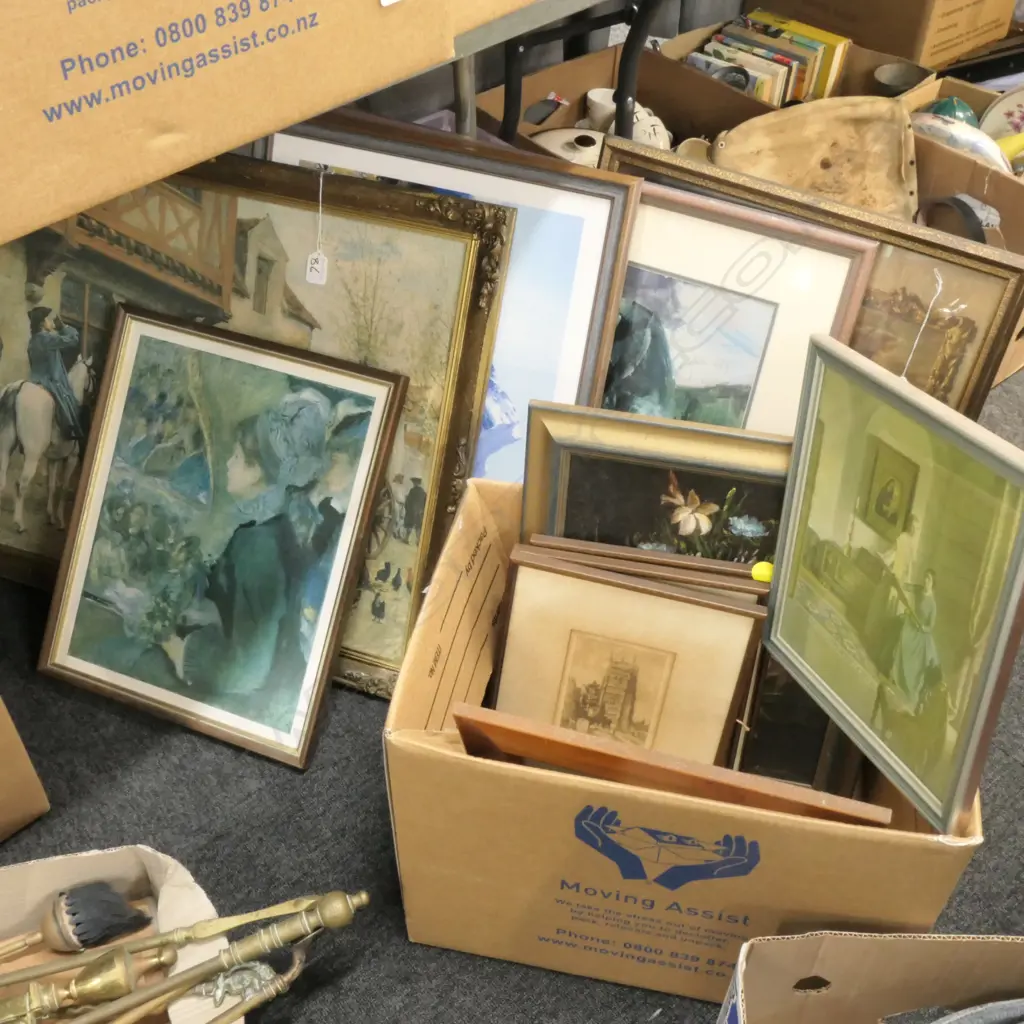 LARGE LOT OF ASST PRINTS/ETCHINGS AND OIL  Image 1++